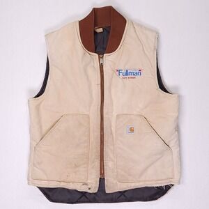 Vintage Carhartt Vest Distress Quilt Lined Mens L USA Grunge Skater Work Wear
